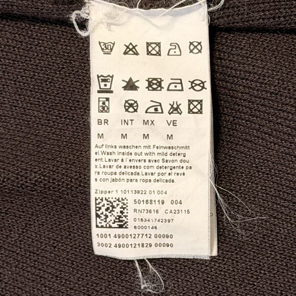 BOSS Orange Sweatshirt Mens Medium Brown Full Zip Stand Collar Rib Cuffs Knit - Picture 9 of 13